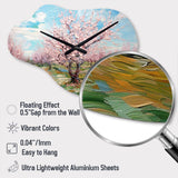Vangogh Blooming Cherry Trees - Asymmetric Metal Wall Clock