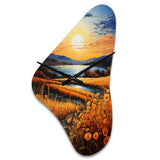 Vangogh Harvest Time In The Wheat Fields I - Asymmetric Metal Wall Clock
