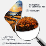 Vangogh Harvest Time In The Wheat Fields I - Asymmetric Metal Wall Clock