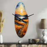 Vangogh Harvest Time In The Wheat Fields I - Asymmetric Metal Wall Clock