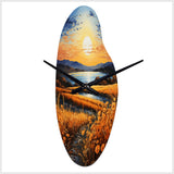 Vangogh Harvest Time In The Wheat Fields I - Asymmetric Metal Wall Clock