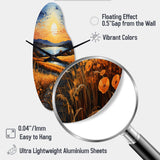 Vangogh Harvest Time In The Wheat Fields I - Asymmetric Metal Wall Clock