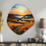 Vangogh Harvest Time In The Wheat Fields I - Asymmetric Metal Wall Clock