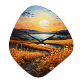 Vangogh Harvest Time In The Wheat Fields I - Asymmetric Metal Wall Clock