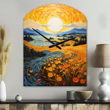 Vangogh Harvest Time In The Wheat Fields II - Asymmetric Metal Wall Clock