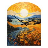 Vangogh Harvest Time In The Wheat Fields II - Asymmetric Metal Wall Clock