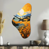 Vangogh Harvest Time In The Wheat Fields II - Asymmetric Metal Wall Clock
