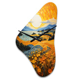 Vangogh Harvest Time In The Wheat Fields II - Asymmetric Metal Wall Clock