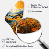 Vangogh Harvest Time In The Wheat Fields II - Asymmetric Metal Wall Clock