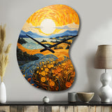 Vangogh Harvest Time In The Wheat Fields II - Asymmetric Metal Wall Clock