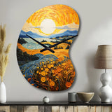 Vangogh Harvest Time In The Wheat Fields II - Asymmetric Metal Wall Clock
