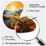 Vangogh Harvest Time In The Wheat Fields II - Asymmetric Metal Wall Clock