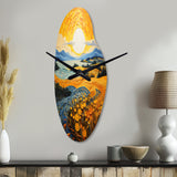 Vangogh Harvest Time In The Wheat Fields II - Asymmetric Metal Wall Clock