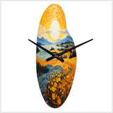 Vangogh Harvest Time In The Wheat Fields II - Asymmetric Metal Wall Clock