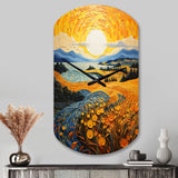 Vangogh Harvest Time In The Wheat Fields II - Asymmetric Metal Wall Clock