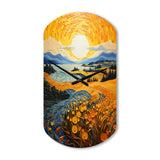 Vangogh Harvest Time In The Wheat Fields II - Asymmetric Metal Wall Clock