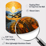 Vangogh Harvest Time In The Wheat Fields II - Asymmetric Metal Wall Clock