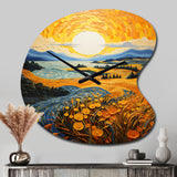 Vangogh Harvest Time In The Wheat Fields II - Asymmetric Metal Wall Clock