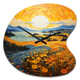 Vangogh Harvest Time In The Wheat Fields II - Asymmetric Metal Wall Clock