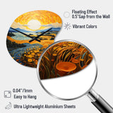 Vangogh Harvest Time In The Wheat Fields II - Asymmetric Metal Wall Clock