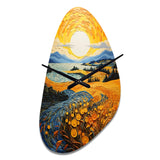 Vangogh Harvest Time In The Wheat Fields II - Asymmetric Metal Wall Clock