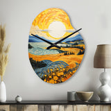 Vangogh Harvest Time In The Wheat Fields II - Asymmetric Metal Wall Clock