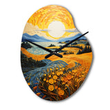 Vangogh Harvest Time In The Wheat Fields II - Asymmetric Metal Wall Clock