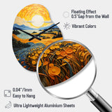 Vangogh Harvest Time In The Wheat Fields II - Asymmetric Metal Wall Clock