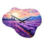 Vangogh Lavender Fields II - Asymmetric Metal Wall Clock