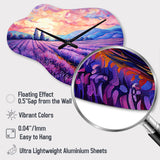 Vangogh Lavender Fields II - Asymmetric Metal Wall Clock
