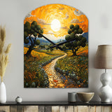 Vangogh Olive Grove In Province - Asymmetric Metal Wall Clock
