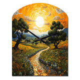 Vangogh Olive Grove In Province - Asymmetric Metal Wall Clock