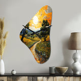Vangogh Olive Grove In Province - Asymmetric Metal Wall Clock