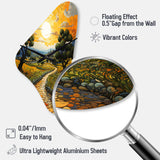 Vangogh Olive Grove In Province - Asymmetric Metal Wall Clock