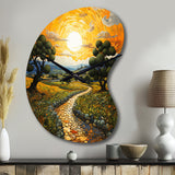 Vangogh Olive Grove In Province - Asymmetric Metal Wall Clock