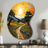 Vangogh Olive Grove In Province - Asymmetric Metal Wall Clock