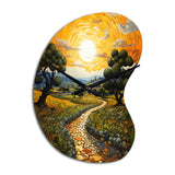 Vangogh Olive Grove In Province - Asymmetric Metal Wall Clock