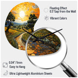 Vangogh Olive Grove In Province - Asymmetric Metal Wall Clock