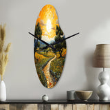Vangogh Olive Grove In Province - Asymmetric Metal Wall Clock