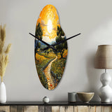Vangogh Olive Grove In Province - Asymmetric Metal Wall Clock