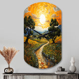 Vangogh Olive Grove In Province - Asymmetric Metal Wall Clock