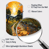 Vangogh Olive Grove In Province - Asymmetric Metal Wall Clock