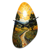 Vangogh Olive Grove In Province - Asymmetric Metal Wall Clock