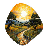 Vangogh Olive Grove In Province - Asymmetric Metal Wall Clock