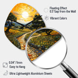 Vangogh Olive Grove In Province - Asymmetric Metal Wall Clock