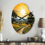 Vangogh Olive Grove In Province - Asymmetric Metal Wall Clock