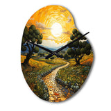 Vangogh Olive Grove In Province - Asymmetric Metal Wall Clock