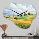 Vangogh Rolling Hills I - Asymmetric Metal Wall Clock
