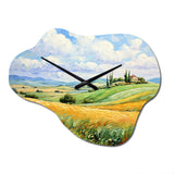 Vangogh Rolling Hills I - Asymmetric Metal Wall Clock