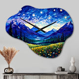 Vangogh Starry Night Over The Mountains - Asymmetric Metal Wall Clock